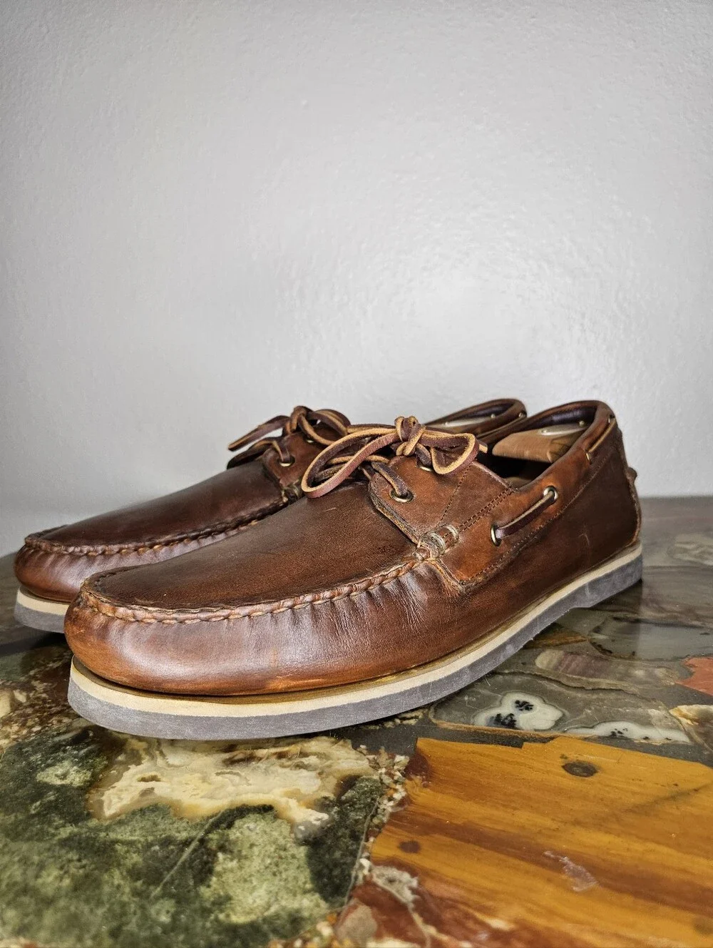 ALLEN EDMONDS FORCE 10 PORT WASHINGTON BOAT SHOES MEN'S SIZE 12 D